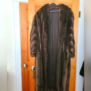 Vintage Anne Klein Beaver Fur Coat. Real fur.
